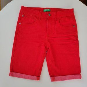 United Colors of Benetton boys shorts NWOT Red Bermudas  XL 10-11